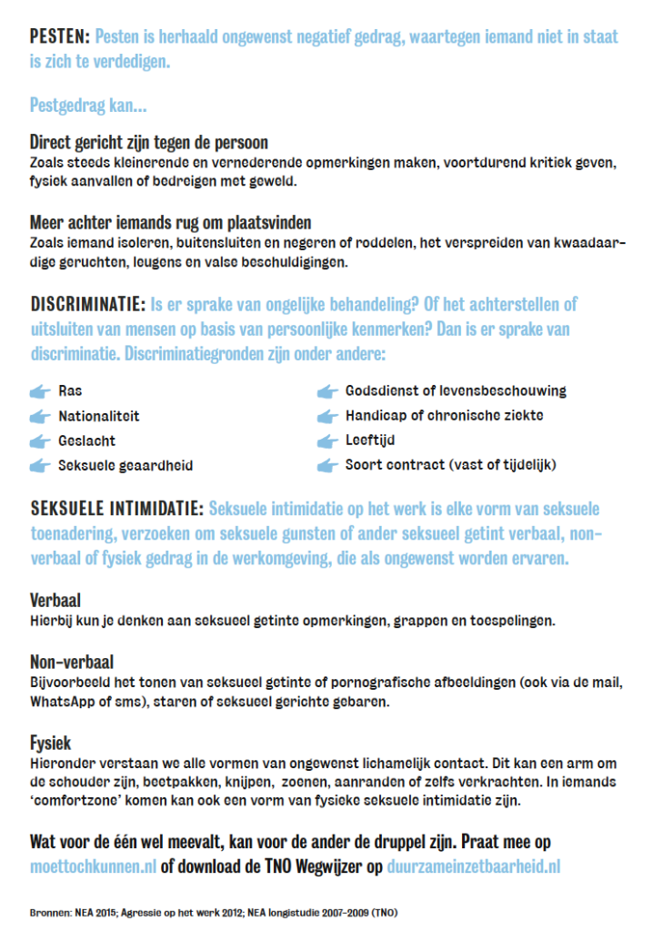 Factsheet pesten, intimidatie en discriminatie op het werk pagina 2/2