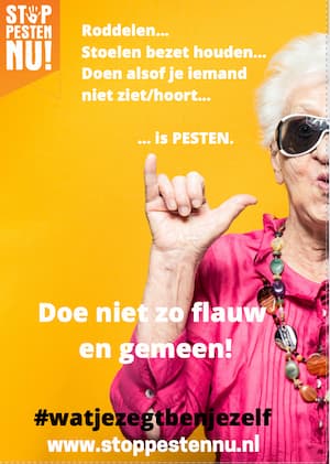 Poster tegen pesten in Bejaardentehuis