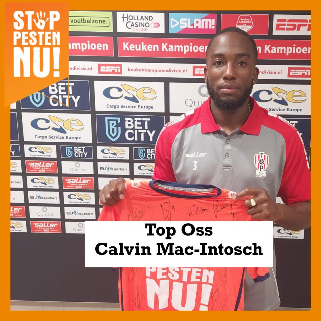 Top Oss Calvin Mac Intosch steunt onze actie tegen pesten, Stop Pesten nu