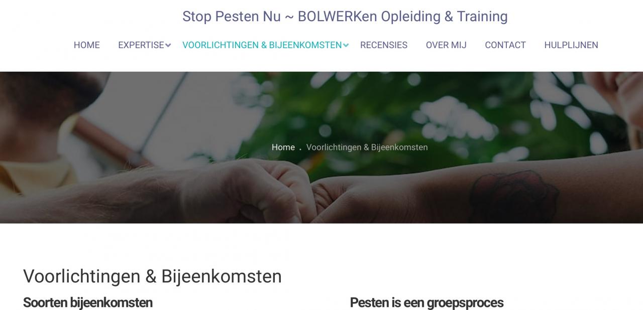 Stop Pesten Nu Opleiding & Training via BOLWERKen.com