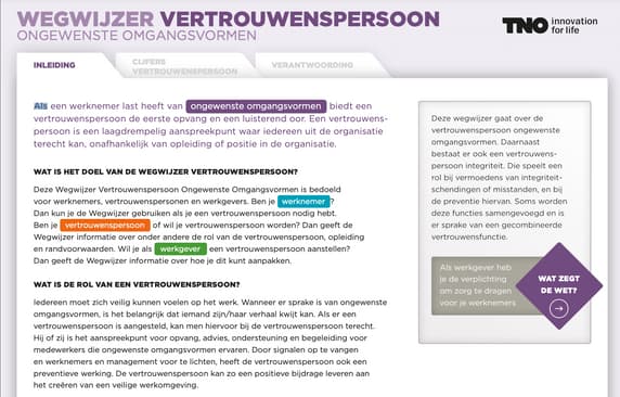 Wegwijzer Vertrouwenspersoon Ongewenste Omgangsvormen op de werkvloer Ministerie Sociale Zaken en Werkgelegenheid