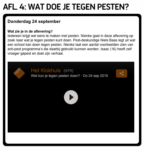 Het Klokhuis: wat doe je tegen pesten?