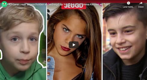 Kinderen vaak uitgescholden op YouTUbe